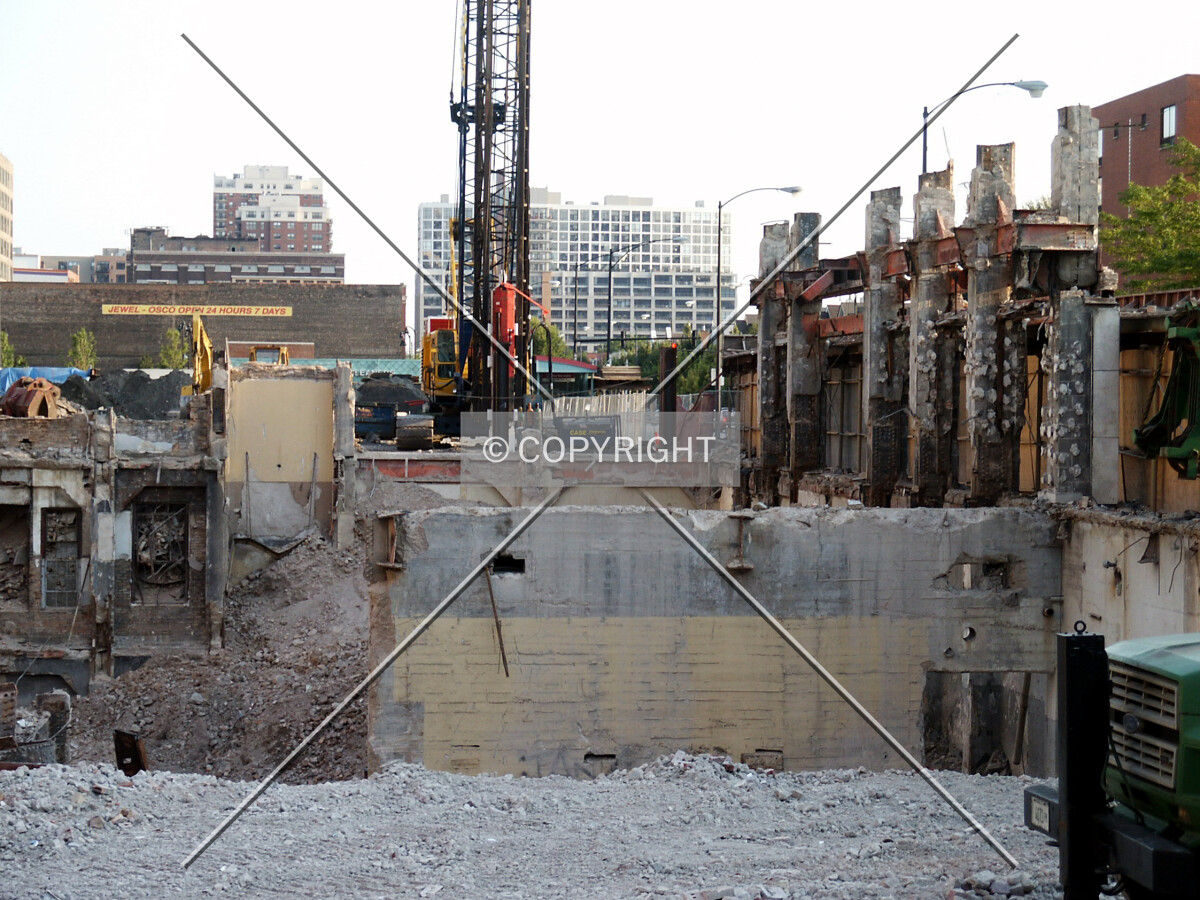 Excavation and demolition work on the west half of the site