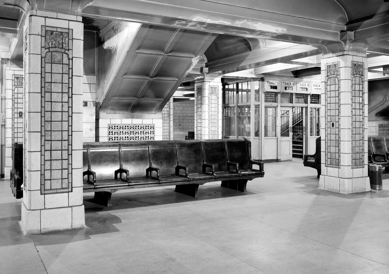 Train gates from the west, main floor