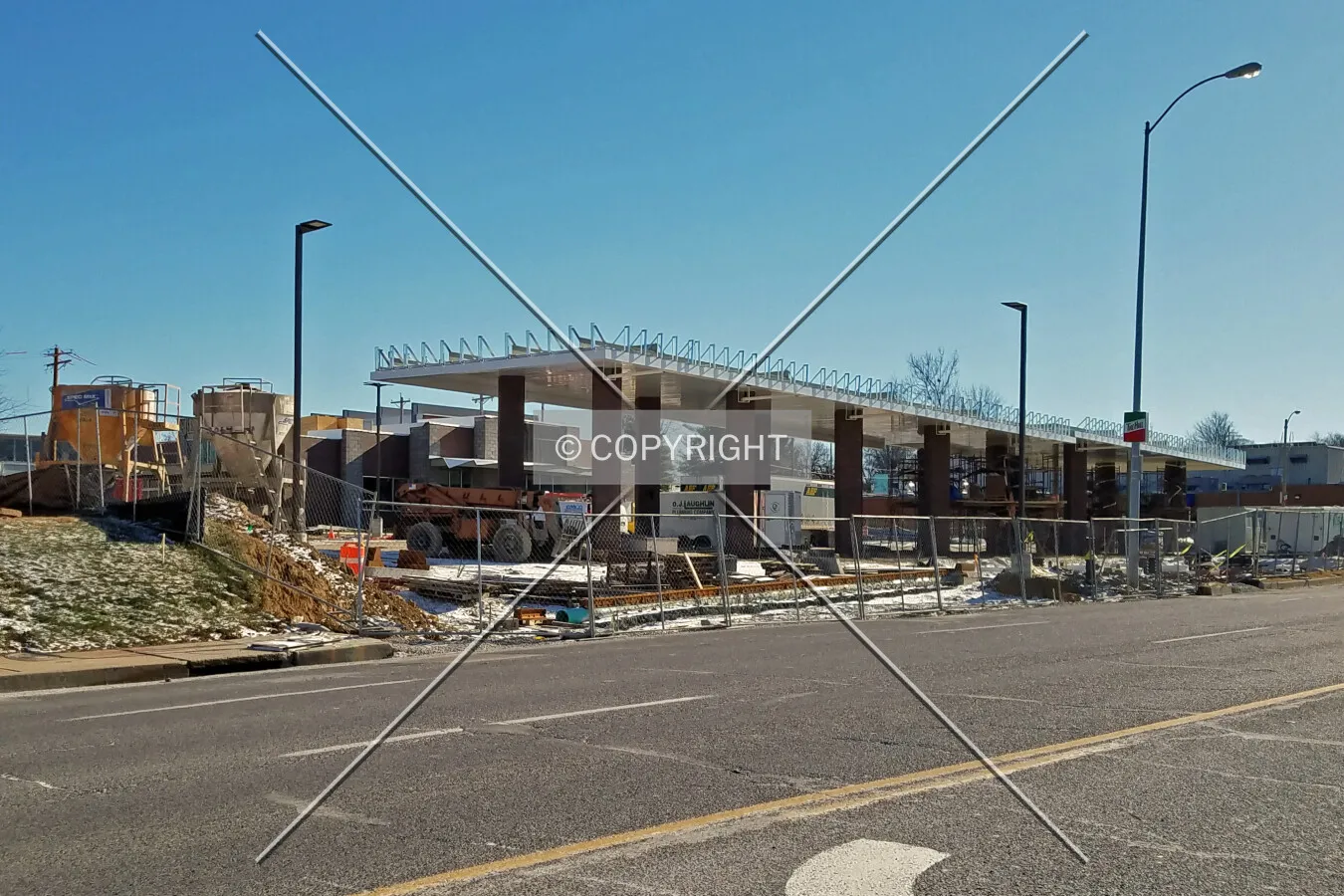 View from the northwest during construction; January 7, 2017