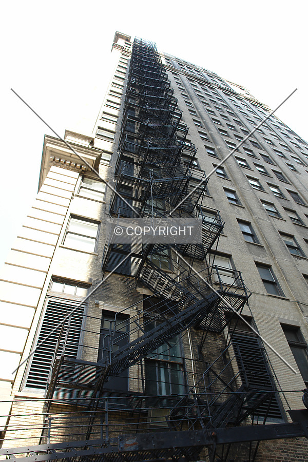 A steel ladder used to escape from fire