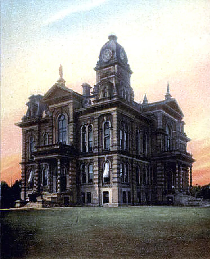 Vintage view from the northeast showing original construction
