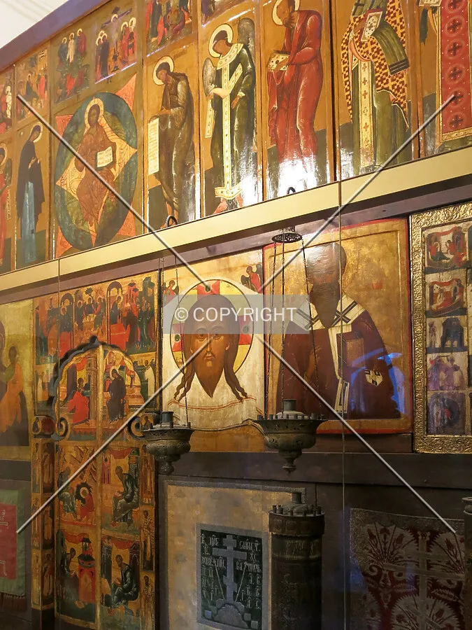 Icons on an interior wall