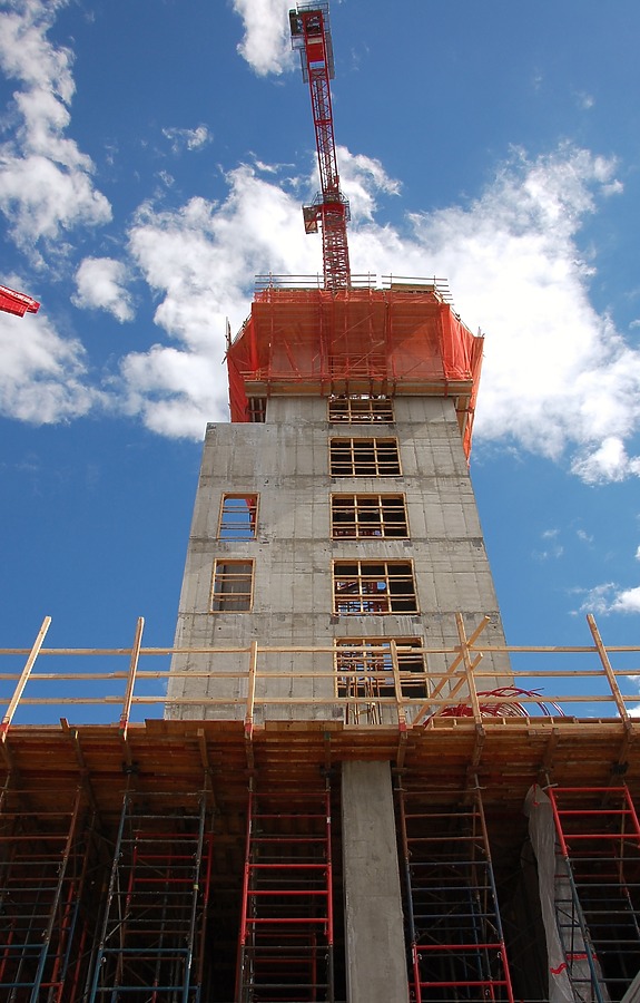 Looking up from the northwest
