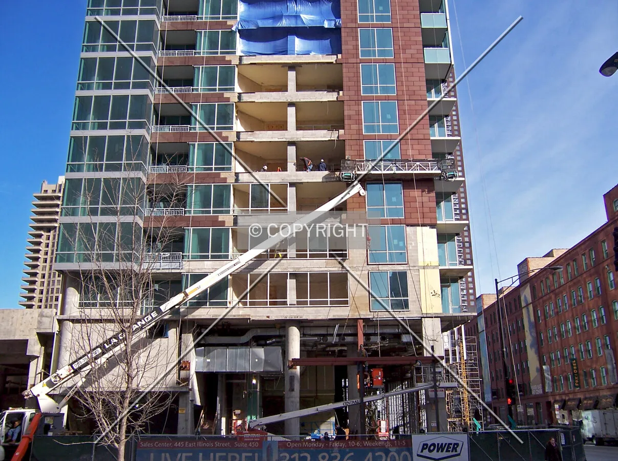 West side of the base along McClurg Court