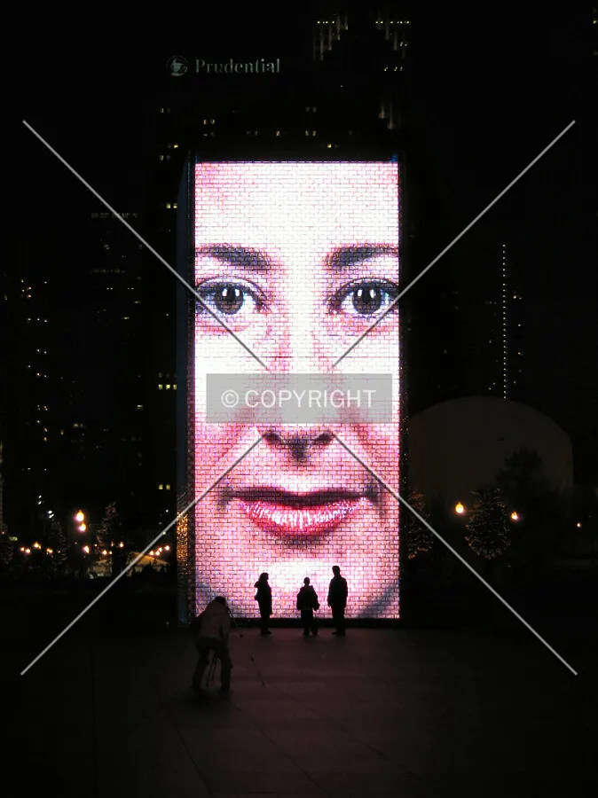A 'Face of Chicago' on the north tower