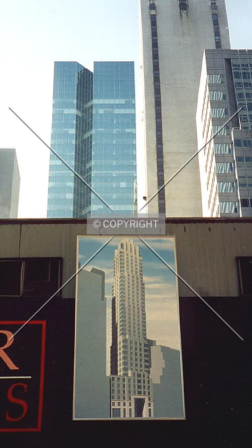 An early rendering displayed at the construction site