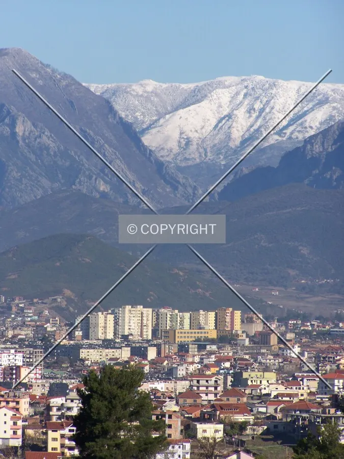 City and surrounding mountains