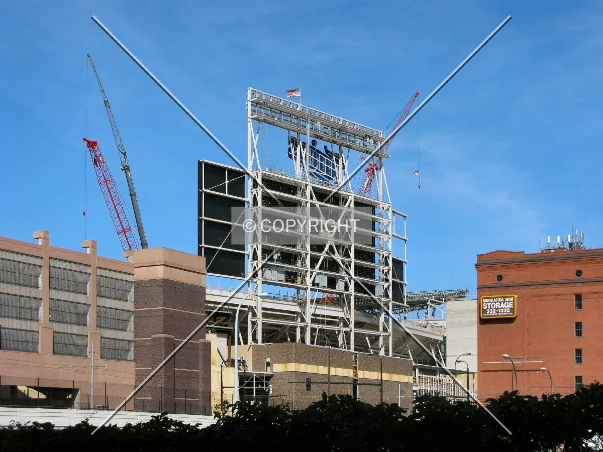 View to the west from 2nd Avenue North, over the Interstate 394 trench