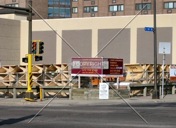 Fenced off site from 1st Street South