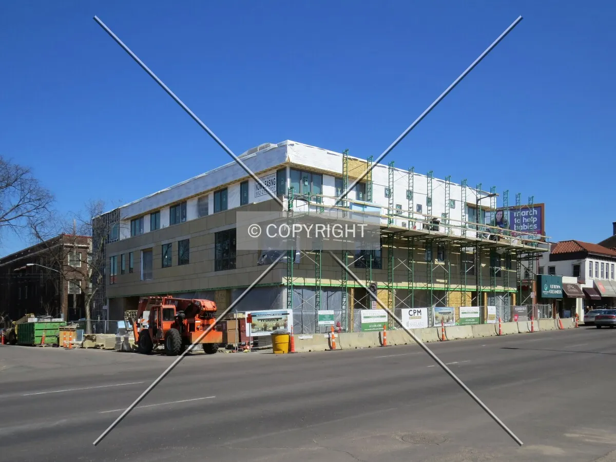 View to the northeast across James Avenue South & West Lake Street