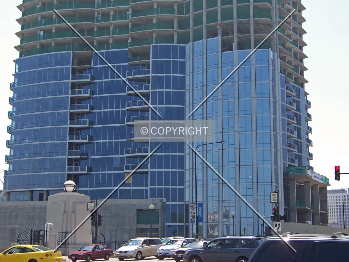 East facade viewed from the intersection of Columbus Drive and Roosevelt Road