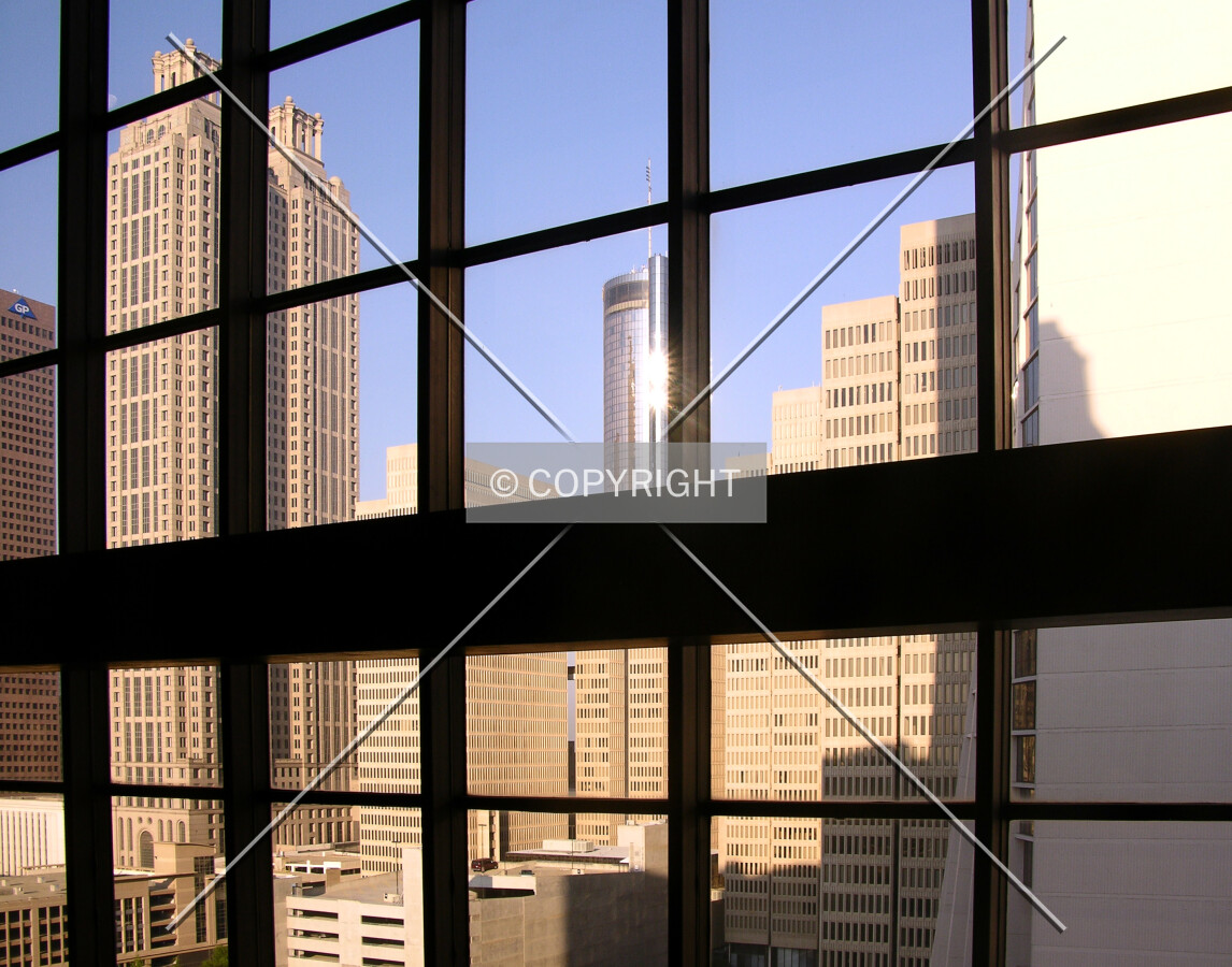 Looking out from the 19th floor towards downtown