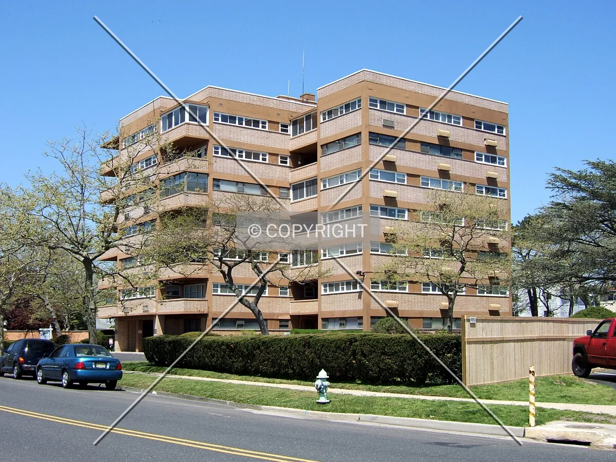 View from the southeast across Sunset Avenue