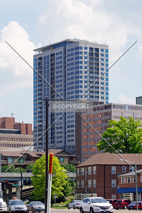 View from the southwest during construction; June 3, 2017