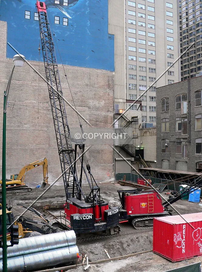 View to the northwest as more caissons are being drilled