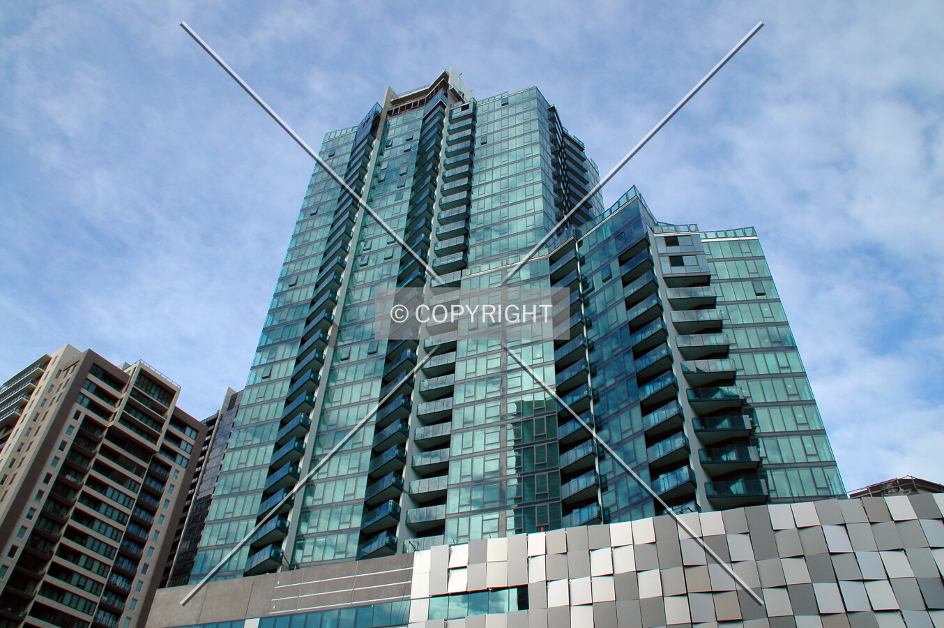 Looking up from Power Street