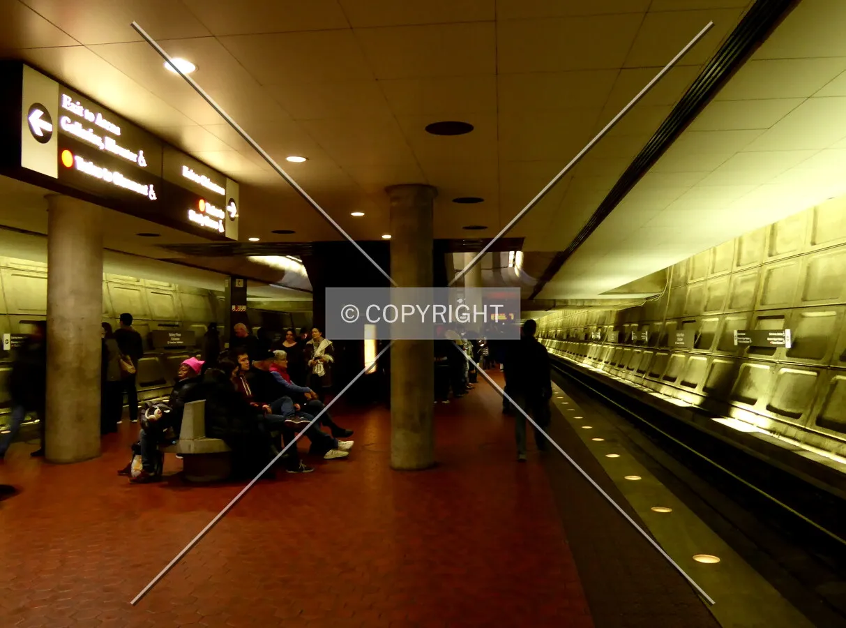 Lower level platform for Green and Yellow Line trains