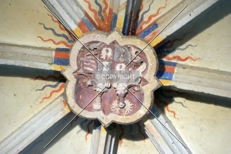 A boss in the vaulting under the tower