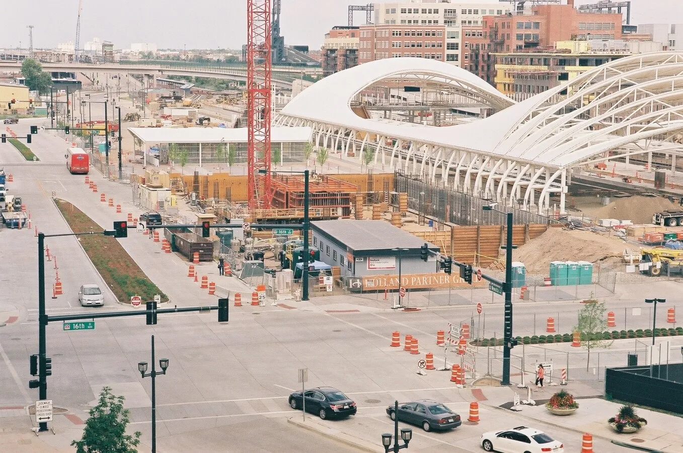 Elevated view from the southwest