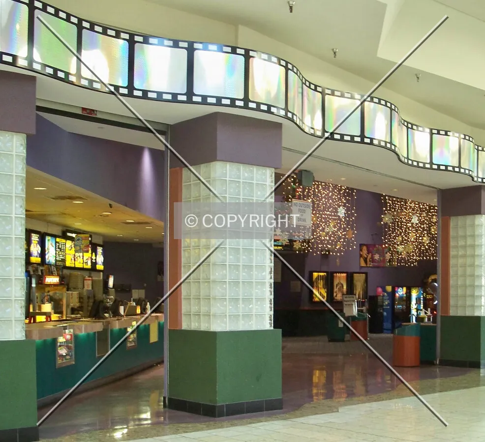 Looking into the concession area and lobby of the cinema from the mall; January 15, 2008