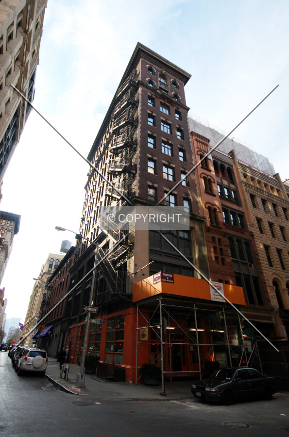 Looking up from Mercer Street