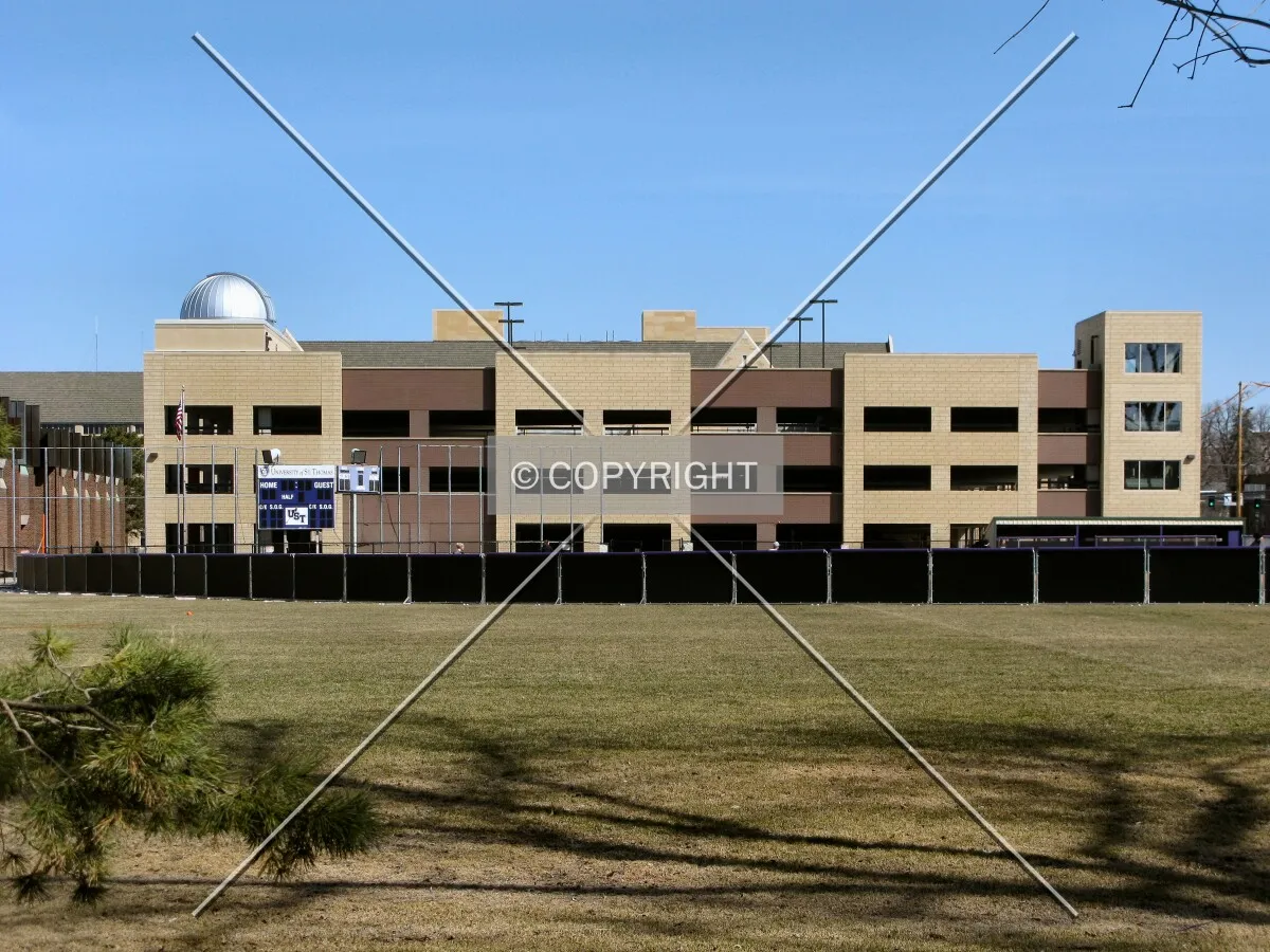 View to the north from Goodrich Avenue, across some of the University of St. Thomas athletic fields
