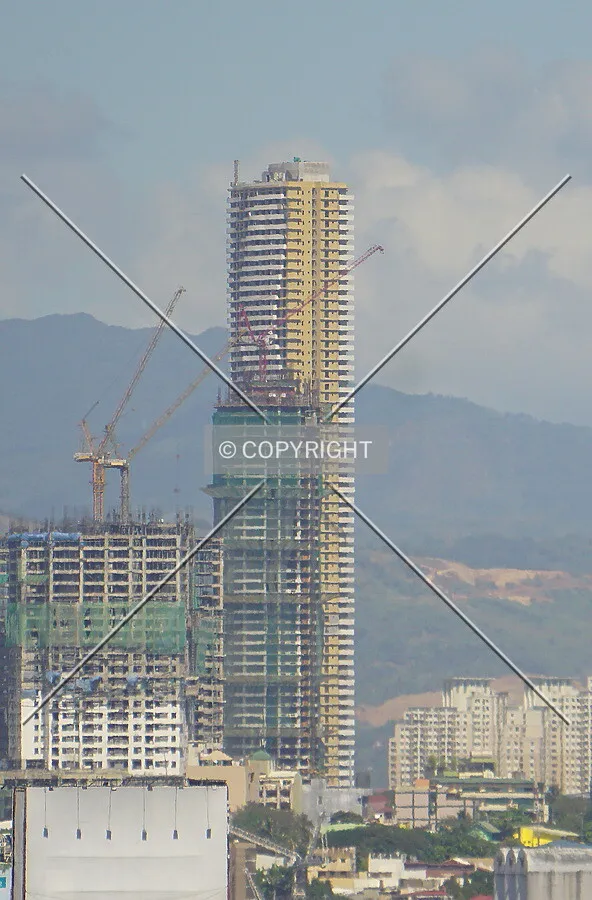 Distant view from the west during construction; February 21, 2018
