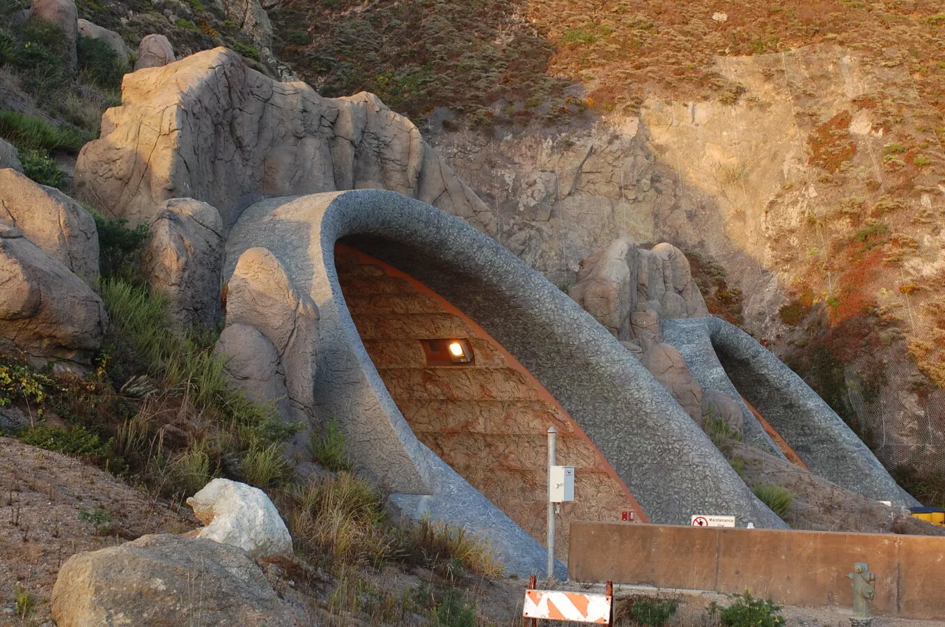 Side view of the south portals