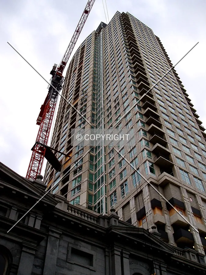 Looking up the northeast corner
