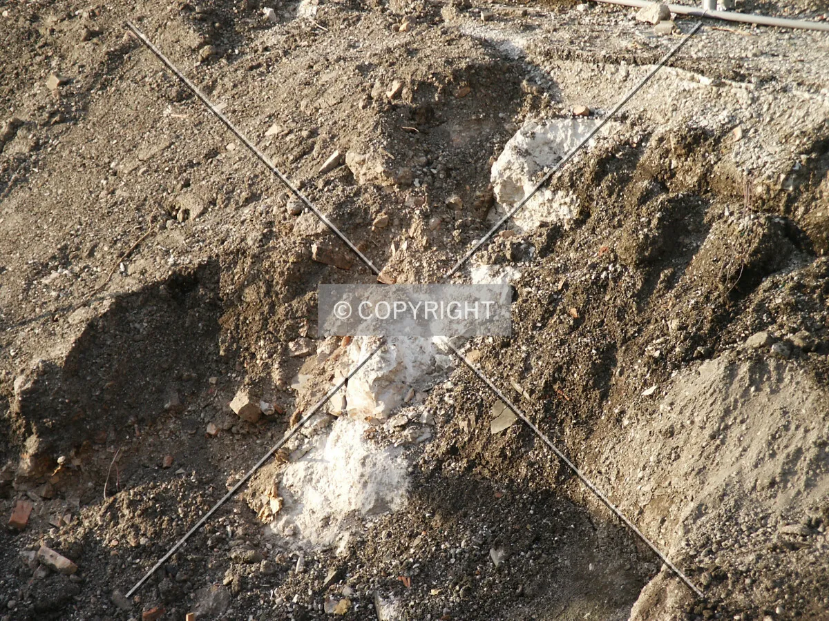 Excavation detail on the north side