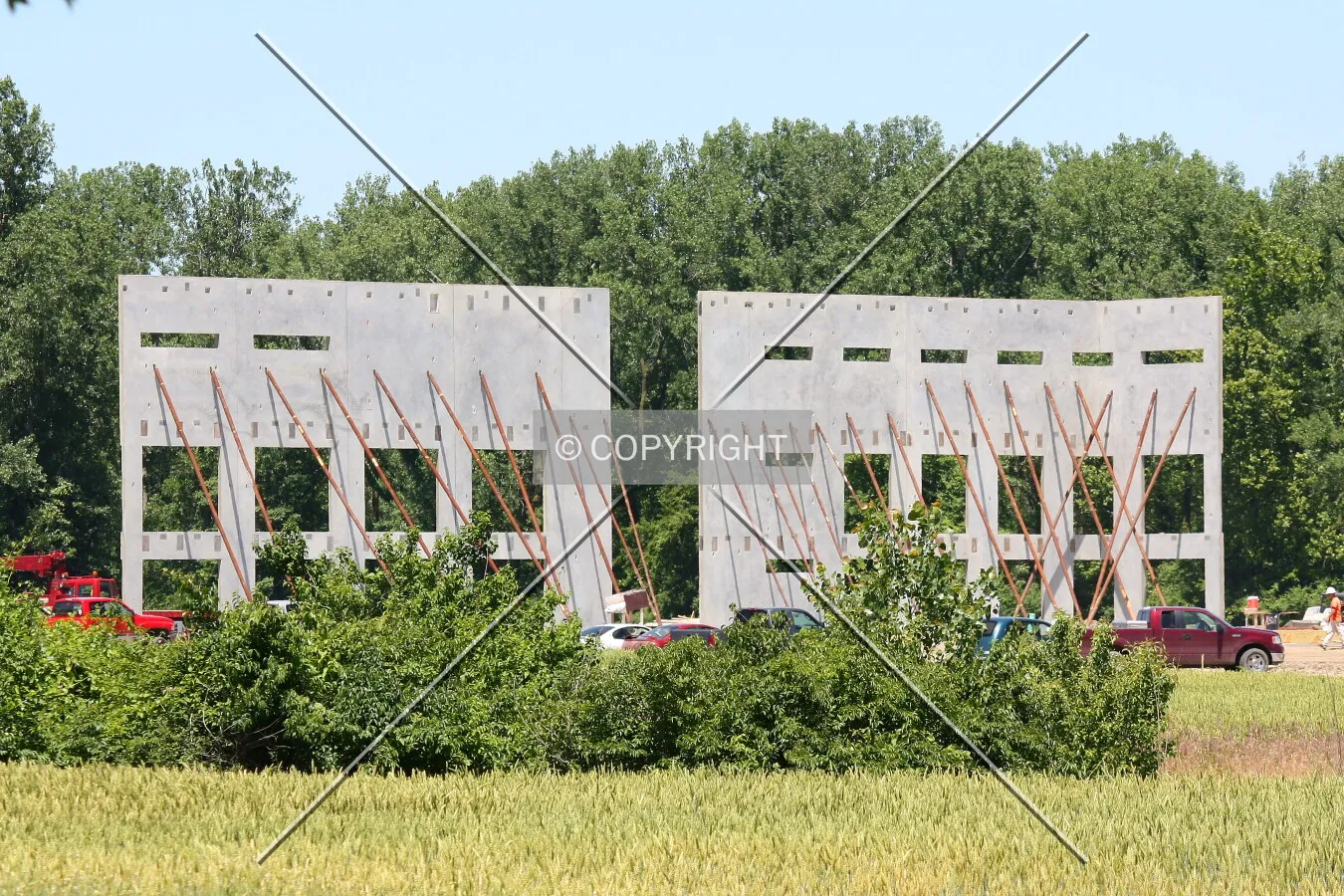 View from the south during construction