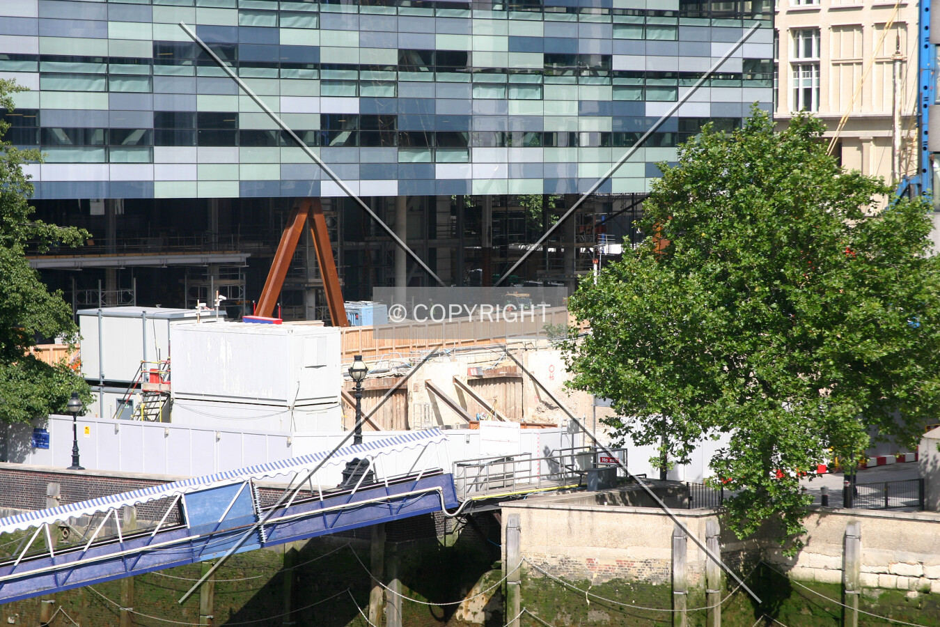 Elevated view northwest from London Bridge