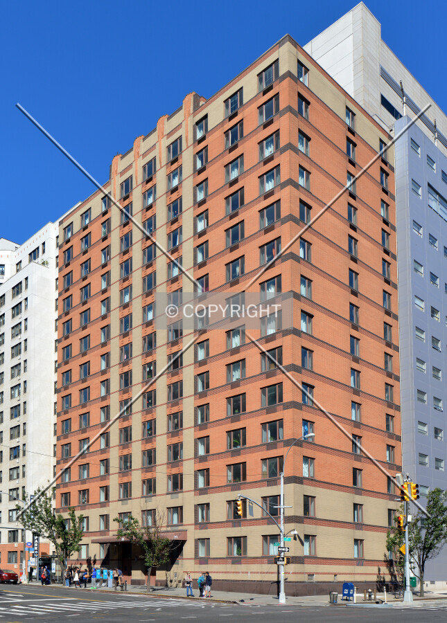 View from the southeast at 1st Avenue and 34th Street
