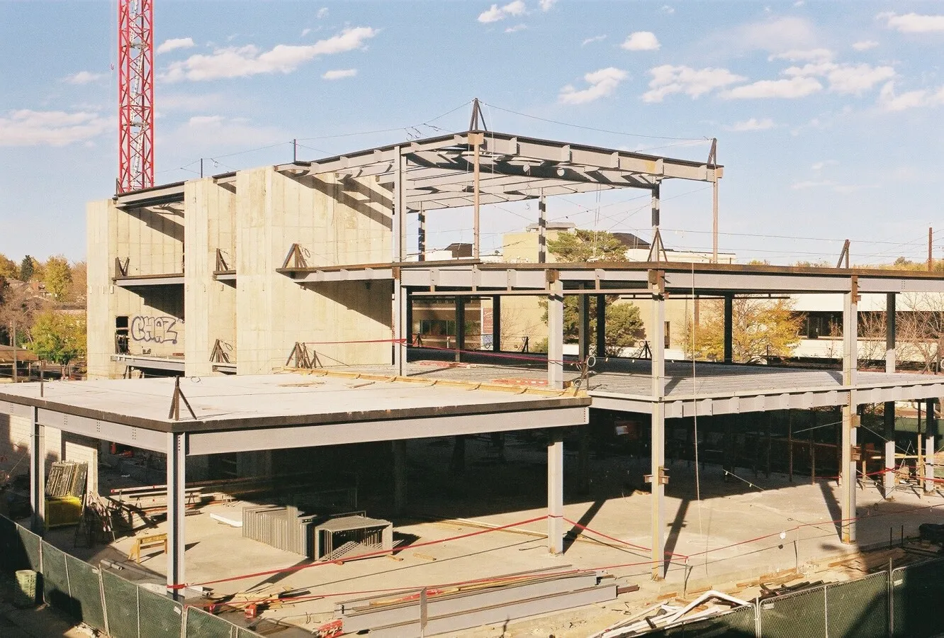 Elevated view to the northeast
