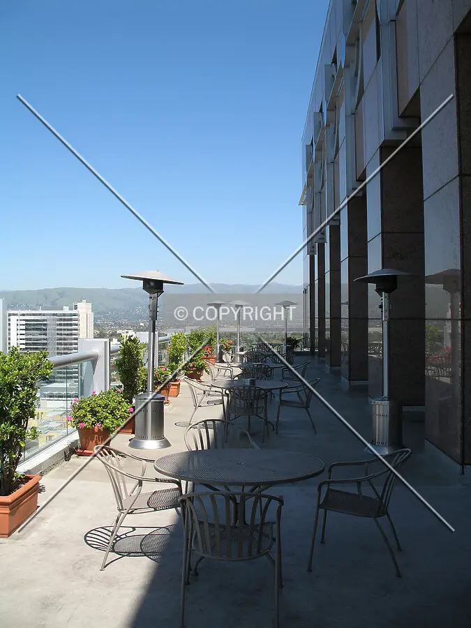 Outdoor patio on the north side of the top floor