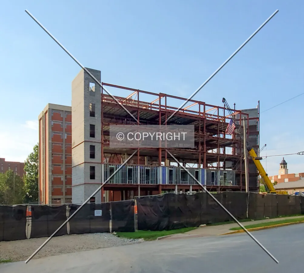 From the south during construction; July 3, 2020