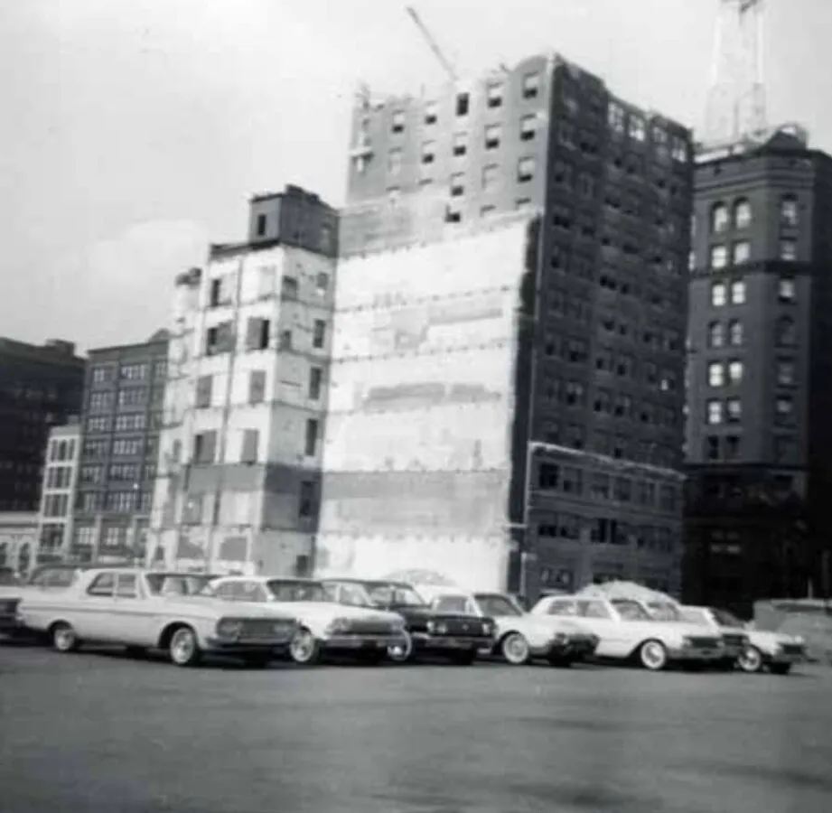 View during demolition; 1963