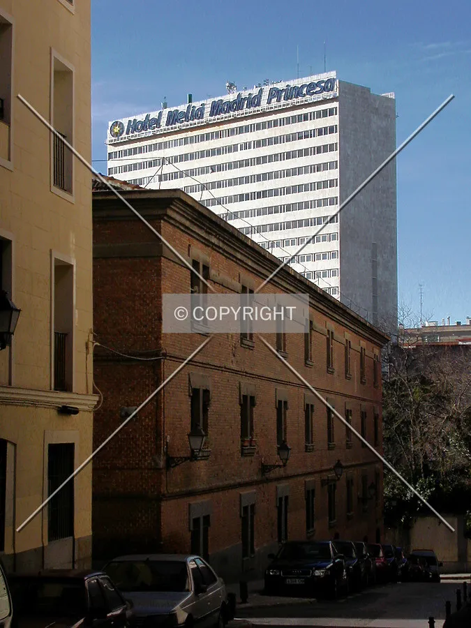 View between the buildings at Conde Duque
