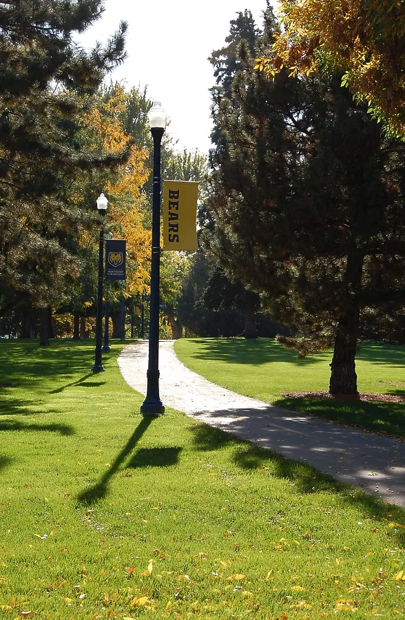 Bicycle and pedestrian path through campus