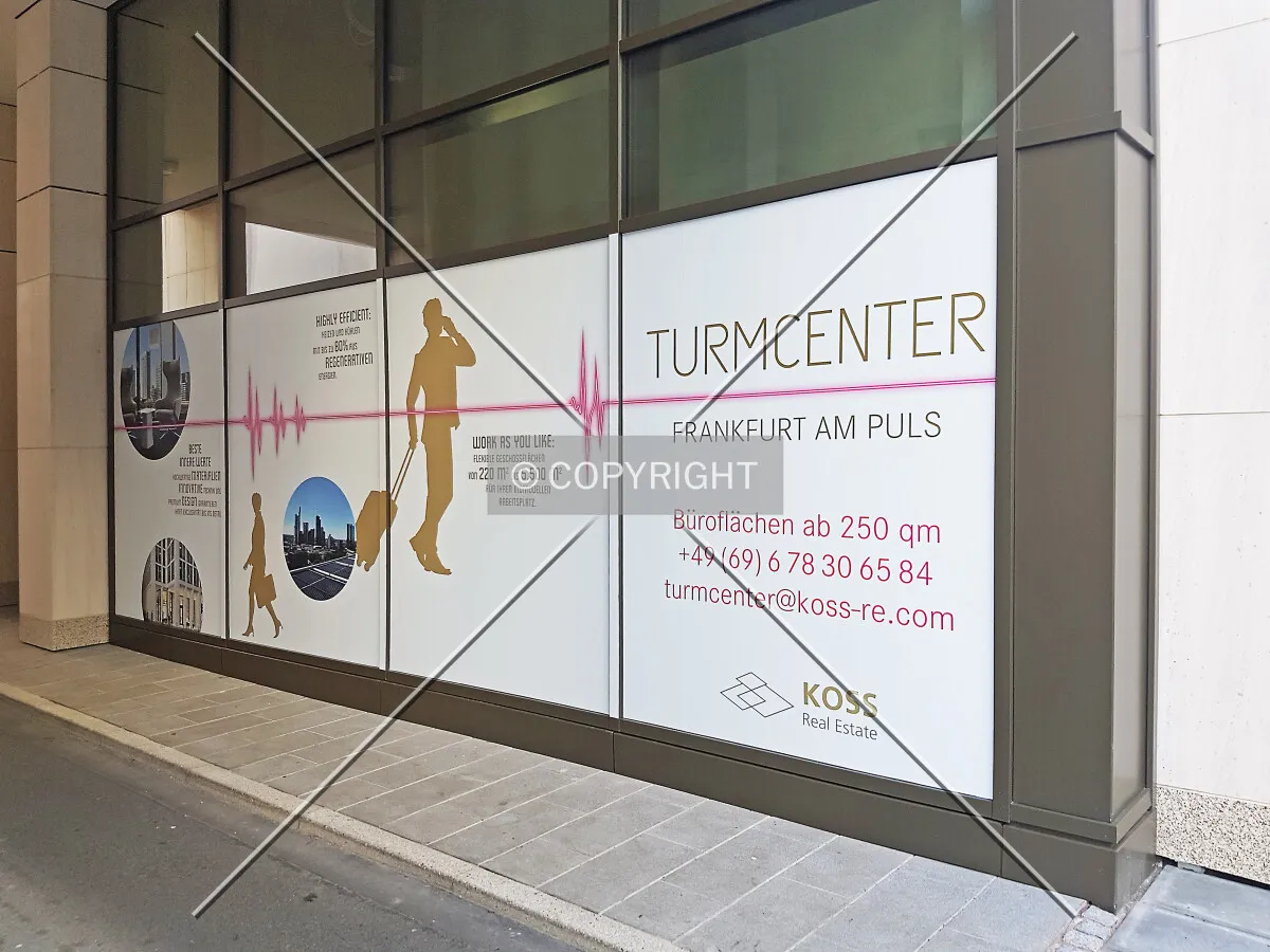 Turm Center advertising: offices for lease
