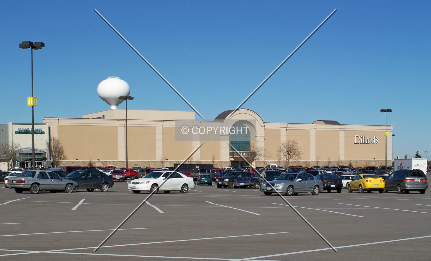 Full view of Dillard's from the southwest; January 24, 2008