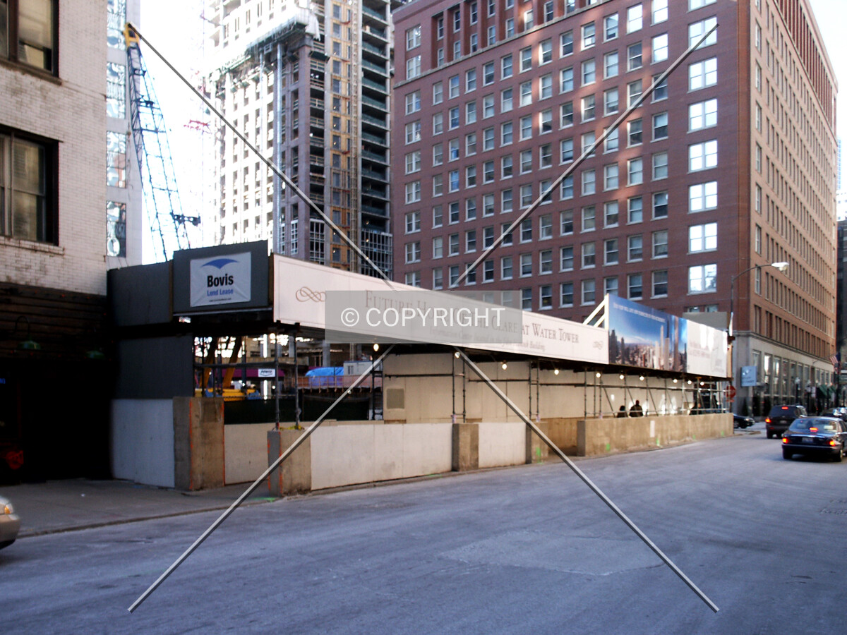 View from the southeast across Rush Street