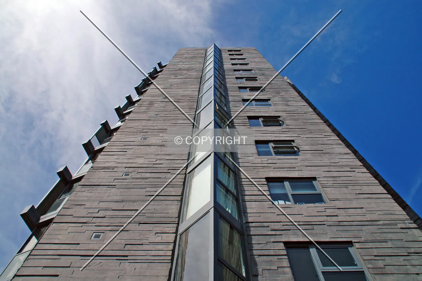 Looking up the southwest side