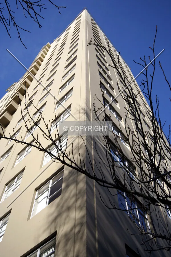 Looking up the southeastern corner