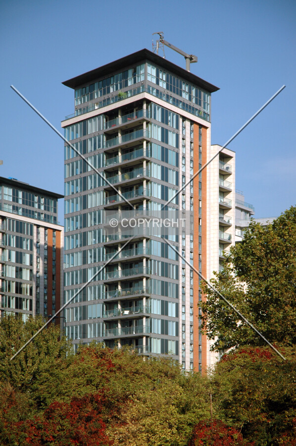 The top rising above a nearby field