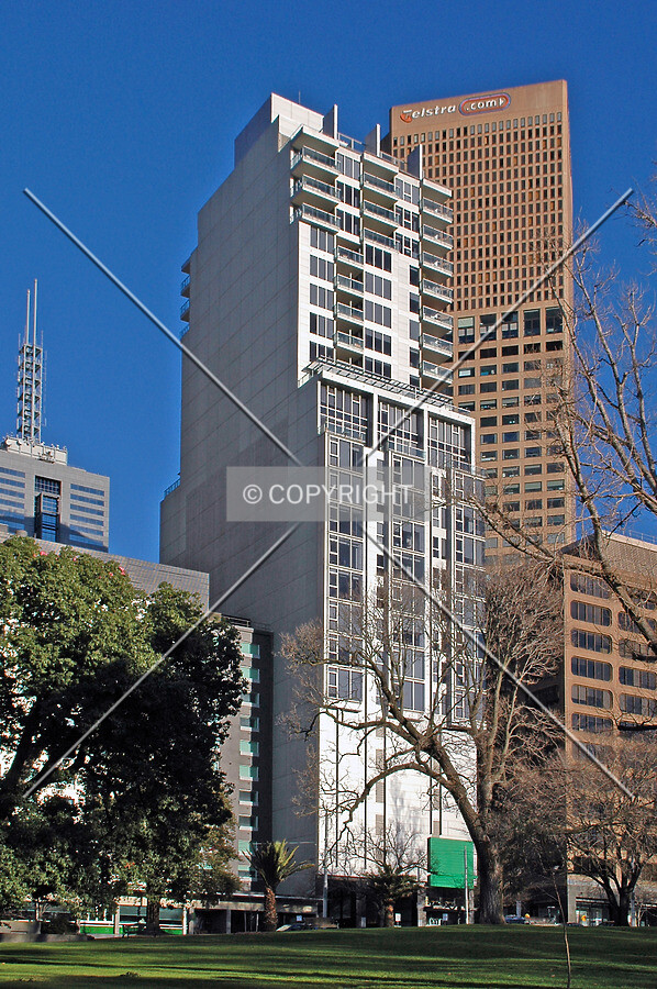 As seen from the Treasury Gardens