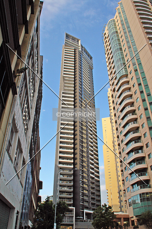 Looking up from Howard Street