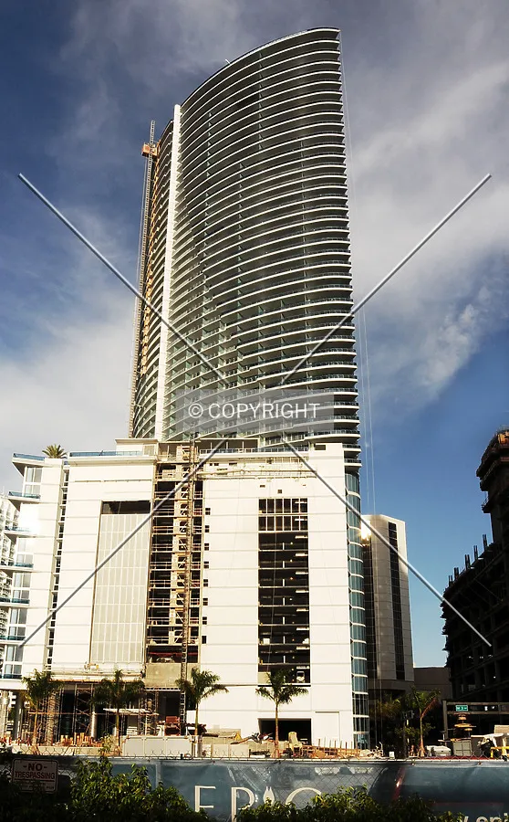 Looking up from the east