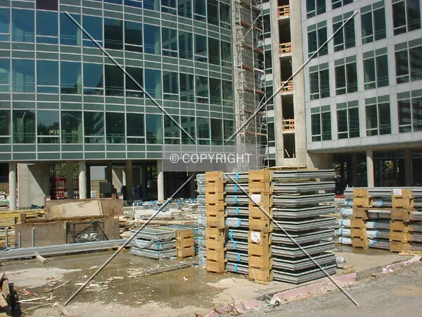 Building material in front of the high-rise