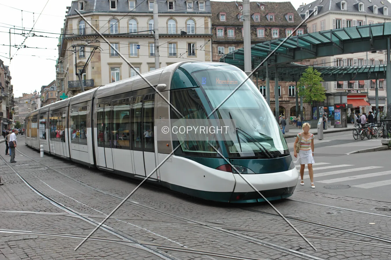 A futuristic tram